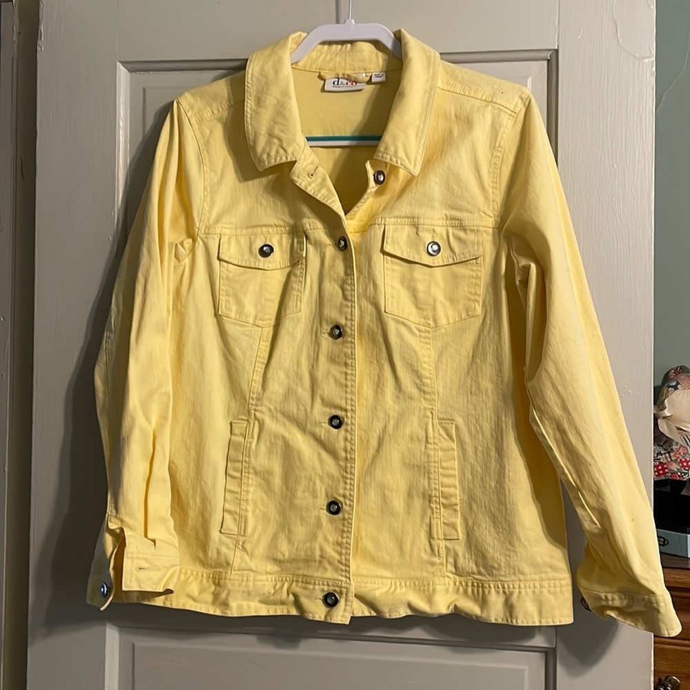Denim&Co yellow Large jean jacket